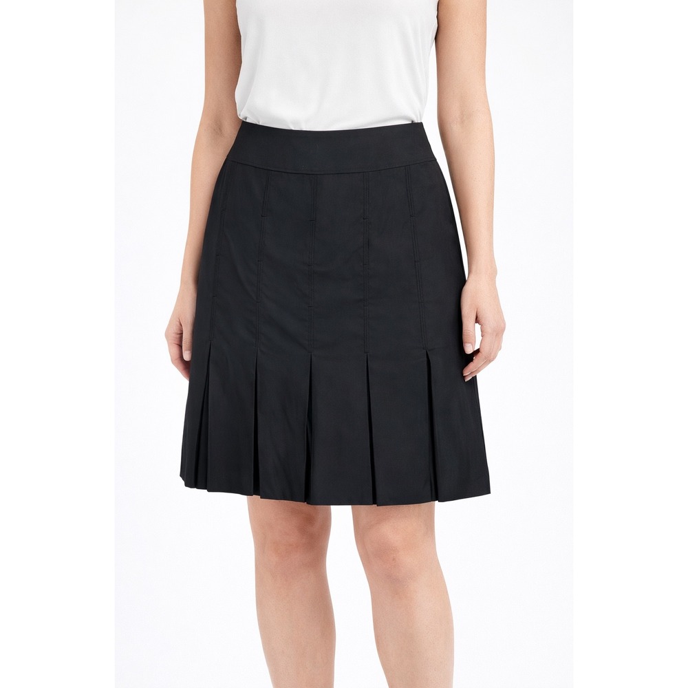 Carlisle Black Silk Blend Pleated Skirt Women's Size 6  Knee Length